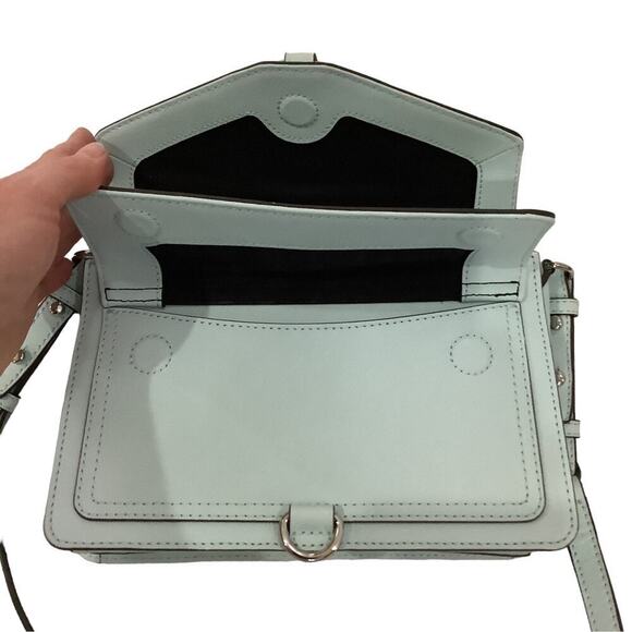Rebecca Minkoff Hudson Moto Mini Crossbody Bag In Light Turquoise - Picture 11 of 11